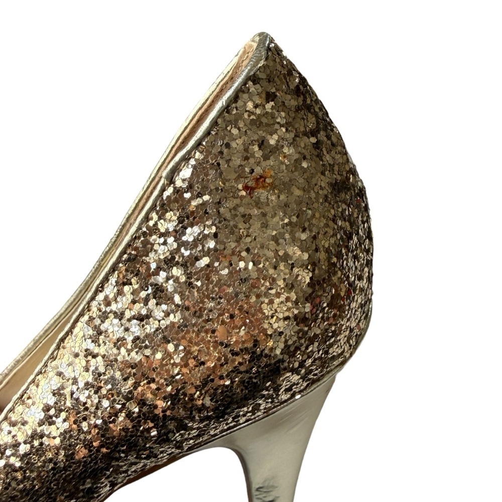 Nine West Rocha Gold Glitter Cushioned Pumps Women’s Size 9 Stiletto Heels Glam - Picture 13 of 16